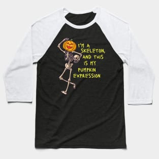 pumpkin head skeleton Baseball T-Shirt